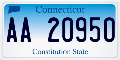 CT license plate AA20950