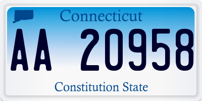 CT license plate AA20958