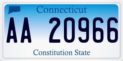 CT license plate AA20966