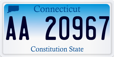 CT license plate AA20967