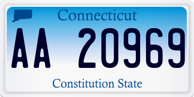 CT license plate AA20969