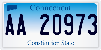 CT license plate AA20973