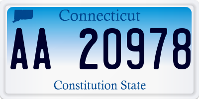 CT license plate AA20978