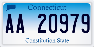 CT license plate AA20979