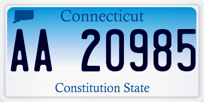 CT license plate AA20985