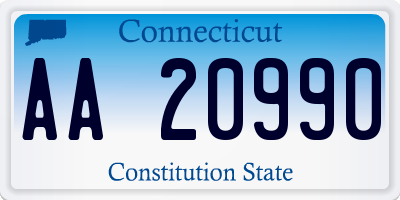 CT license plate AA20990