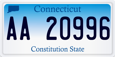 CT license plate AA20996
