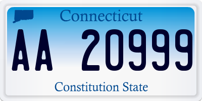 CT license plate AA20999