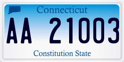 CT license plate AA21003