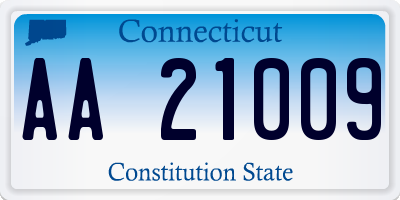 CT license plate AA21009