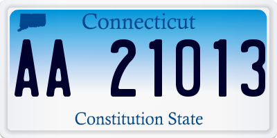 CT license plate AA21013