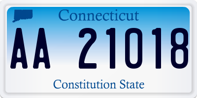 CT license plate AA21018