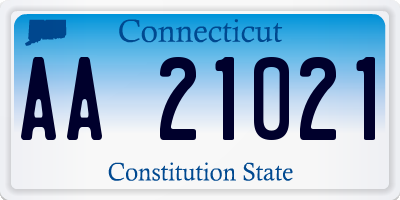 CT license plate AA21021