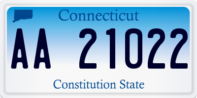 CT license plate AA21022