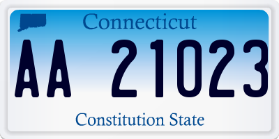 CT license plate AA21023