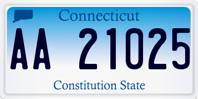 CT license plate AA21025