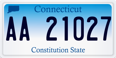 CT license plate AA21027