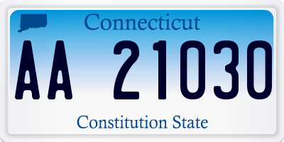 CT license plate AA21030