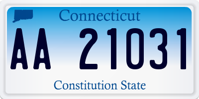 CT license plate AA21031