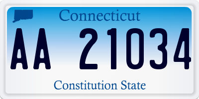 CT license plate AA21034