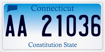 CT license plate AA21036