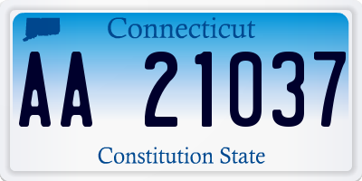 CT license plate AA21037