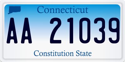 CT license plate AA21039