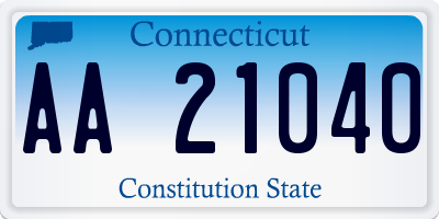 CT license plate AA21040