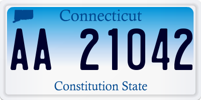 CT license plate AA21042