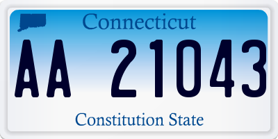 CT license plate AA21043