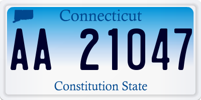 CT license plate AA21047