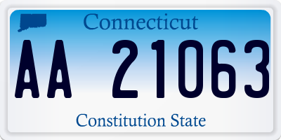 CT license plate AA21063