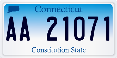 CT license plate AA21071