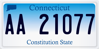 CT license plate AA21077