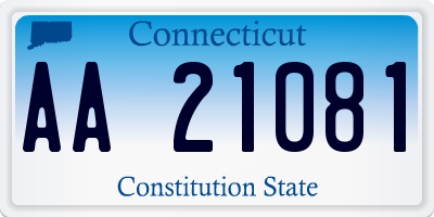 CT license plate AA21081