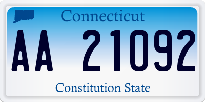 CT license plate AA21092