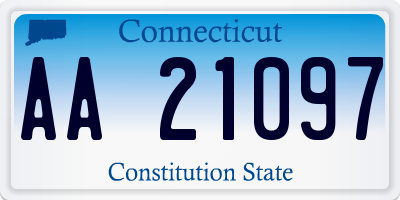 CT license plate AA21097