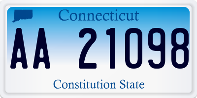 CT license plate AA21098