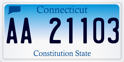 CT license plate AA21103