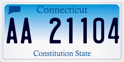 CT license plate AA21104