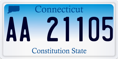 CT license plate AA21105