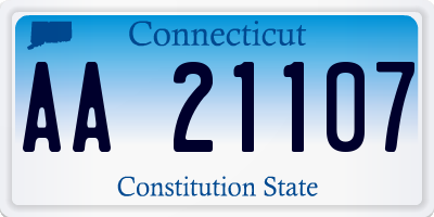 CT license plate AA21107