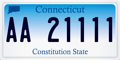 CT license plate AA21111