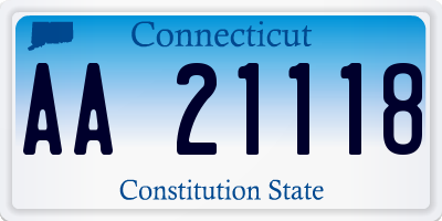 CT license plate AA21118