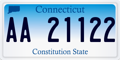 CT license plate AA21122