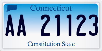 CT license plate AA21123