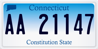 CT license plate AA21147