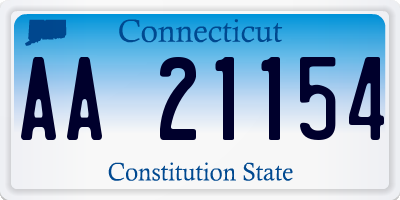 CT license plate AA21154