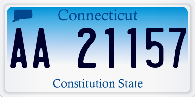 CT license plate AA21157