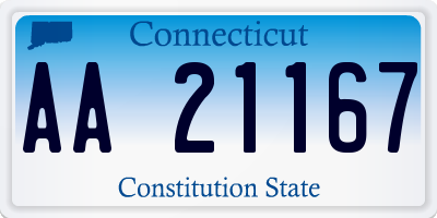 CT license plate AA21167